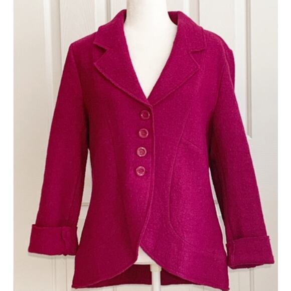 Valerie Bertinelli Blazer Womens Large 100% Wool Dressy Preppy Boho Punk Blazer - Picture 1 of 9